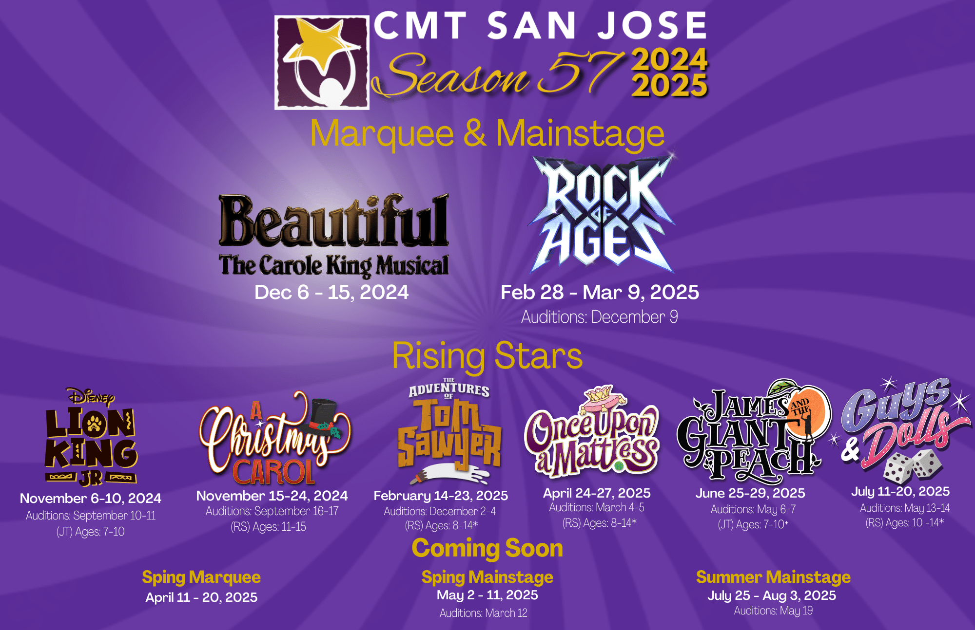 Marquee & Mainstage - CMT San Jose - Children's Musical Theater